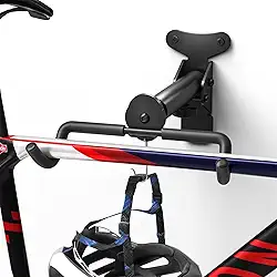Goovilla Suporte de parede ajustável para bicicleta – Suporte horizontal para bicicleta com economia de espaço para bicicletas de montanha/estrada/híbridas | Armazenamento seguro de garagem em casa