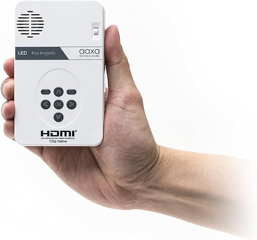 AAXA LED Pico proyector con Duración de la batería 80minutos tamaño de bolsillo Mini-HDMI 15000horas de vida LED y reporoductor de media