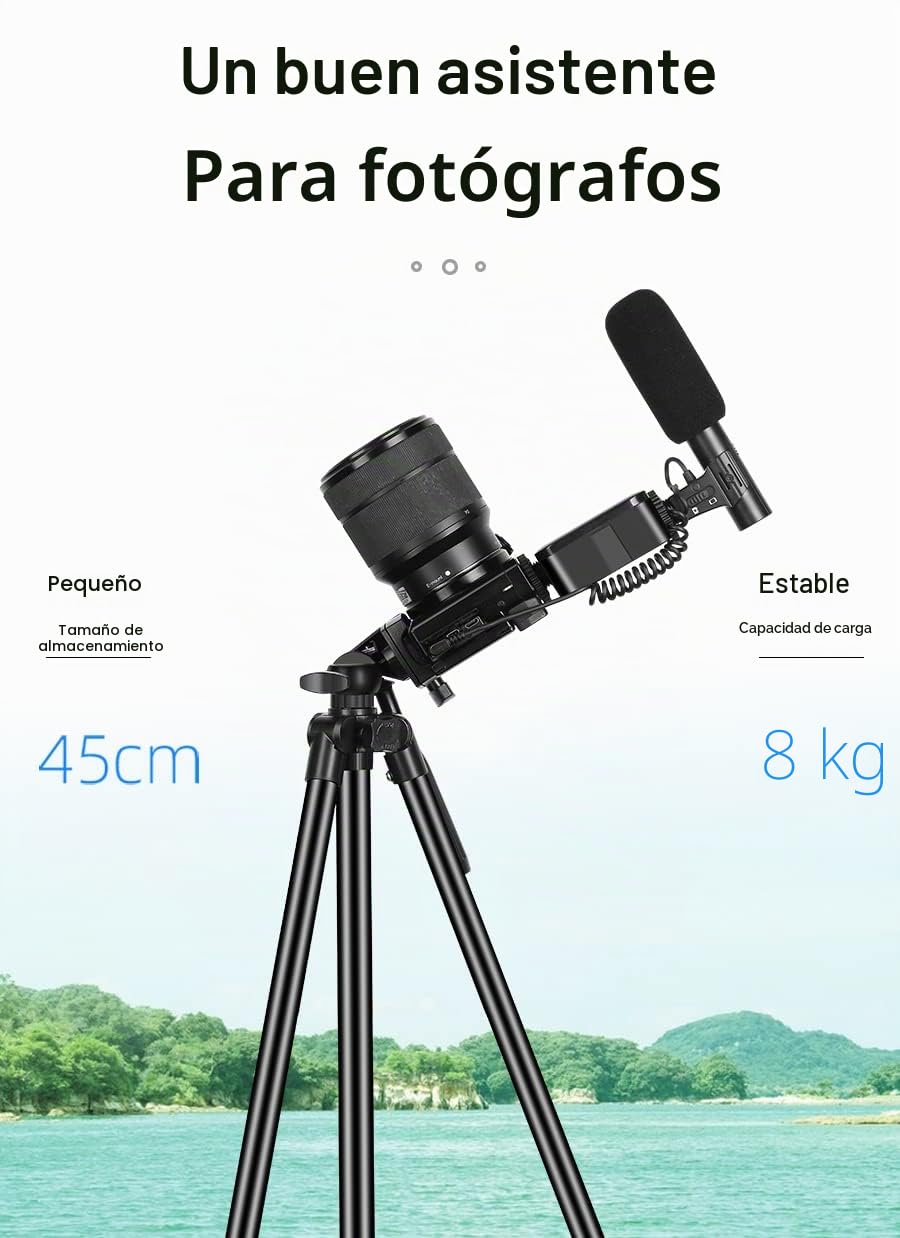 Kit de vlogging, Kit de Inicio de Youtube, para iPhone/Androidphone/cámaras, Soporte de teléfono para grabación de Video, con trípode/micrófono/luz de Relleno/Control Remoto (SPN-PS-01)