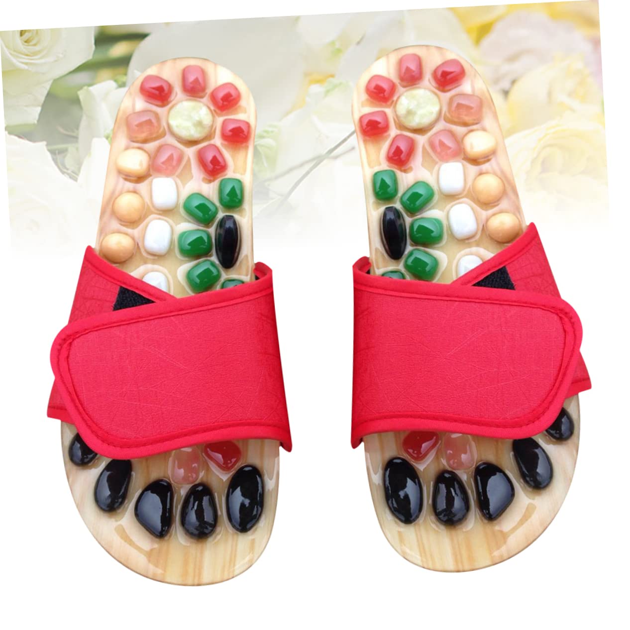 Fußmassage Sandalen mit Akupressurpunkten Rot Größe 41-42