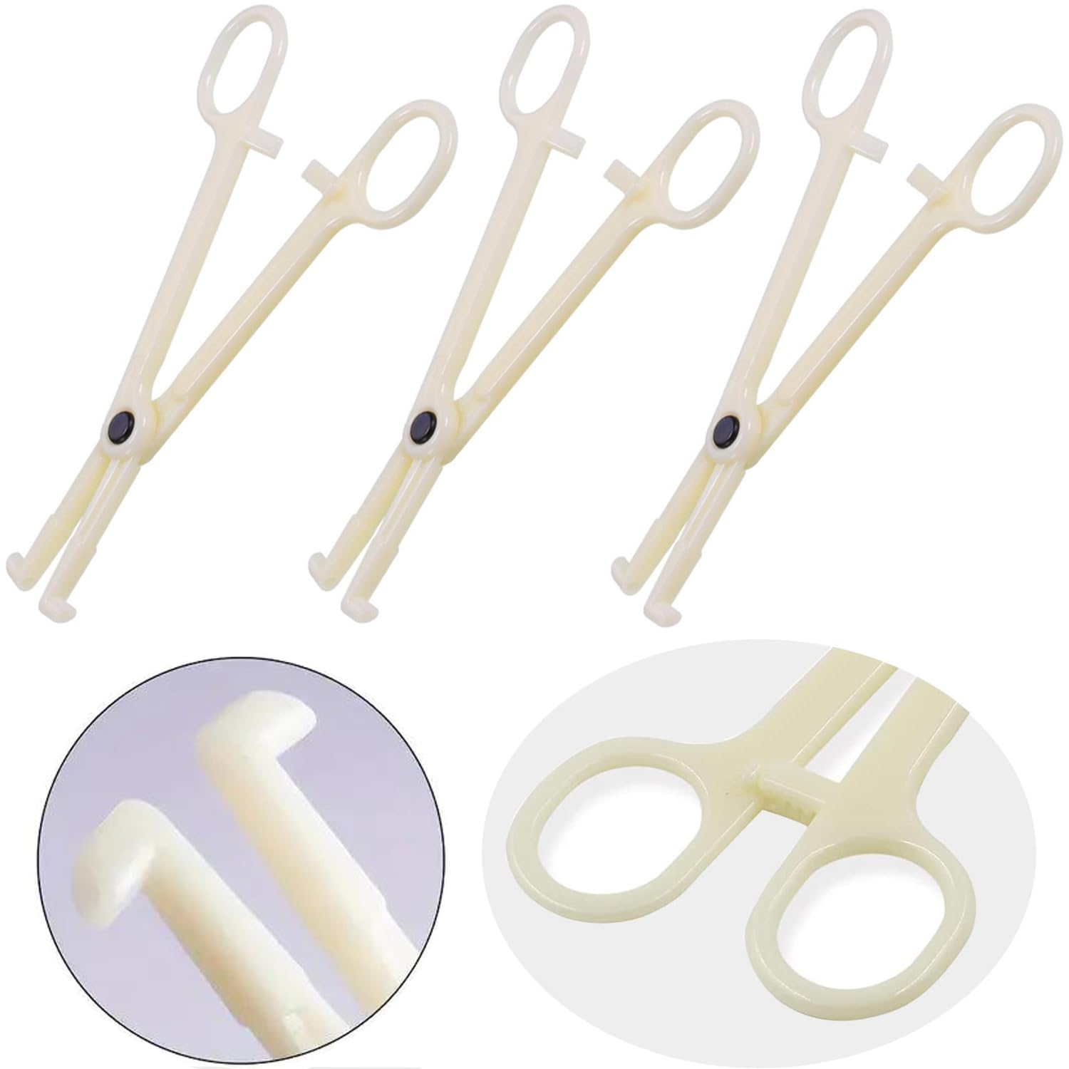 Piercing Clamps 25Pcs Piercing Forceps Septum Forceps Clamps Septum Slotted Disposable Piercing Clamps for Ear Nose Lip Navel Tongue Septum Belly