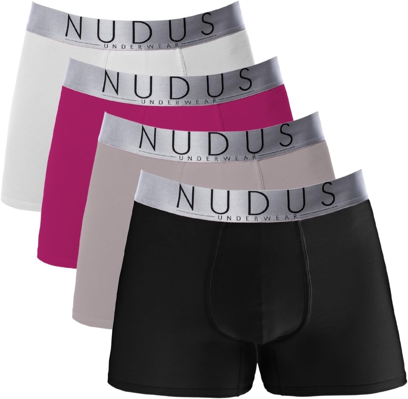 NUDUS Premium Mens Underwear - 4 Pack Soft Cotton Underwear for Men, Low Rise Sexy Mens Underwear, Lightweight & Breathable