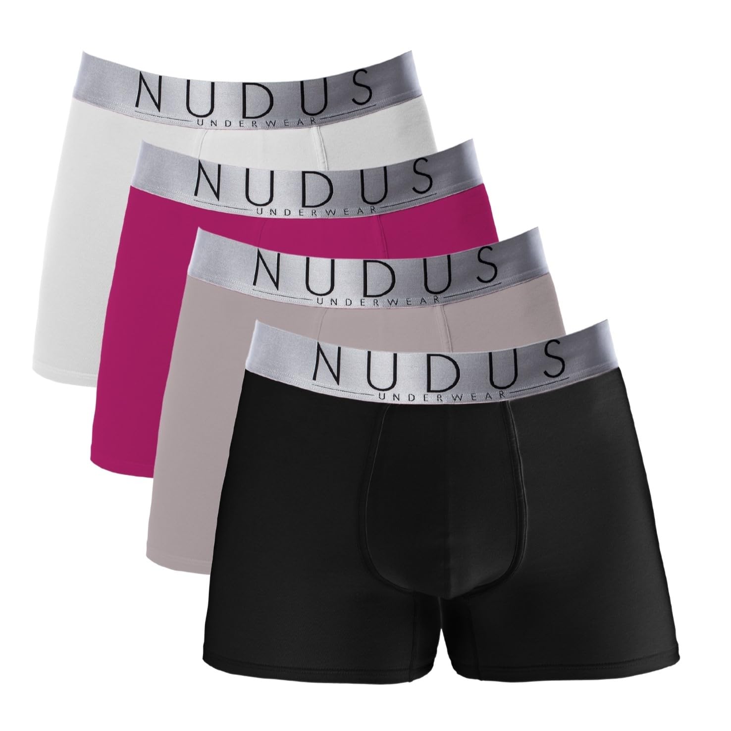 NUDUS Men's Cotton Underwear Pack of 4 Gift Box - Briefs - Trunks - Boxer Briefs