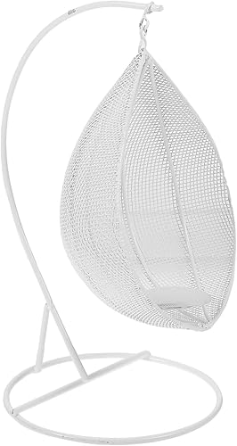 Yardwe Silla columpio para casa de muñecas, silla pequeña hamaca con soporte, modelo 1:12, muebles para casa de muñecas en miniatura, accesorios
