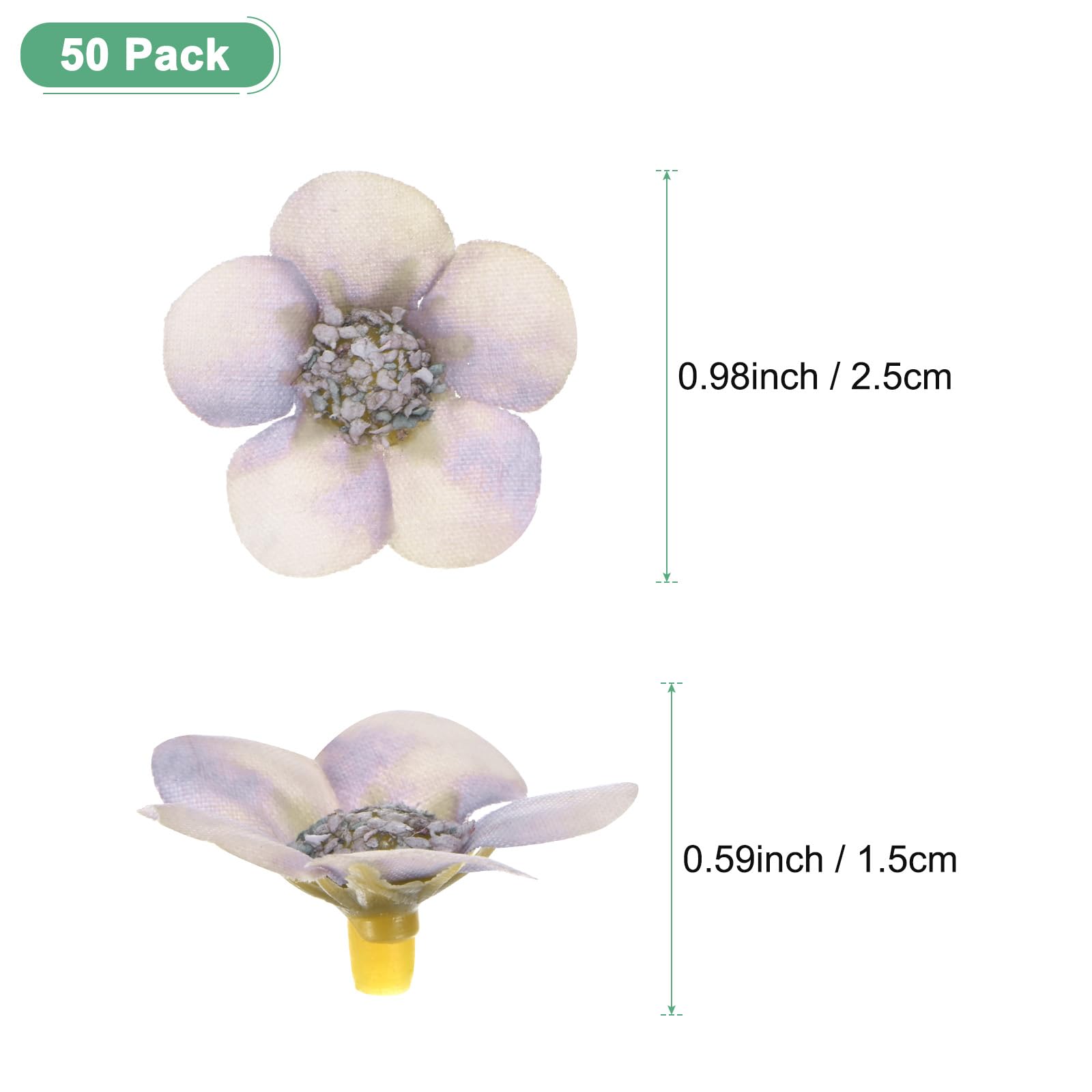 M METERXITY 50-Pack Artificial Flower Heads, Small Silk Faux Daisy Flowers for Wedding/Garland/Hat/Shoes/Party Decoration - Image 3