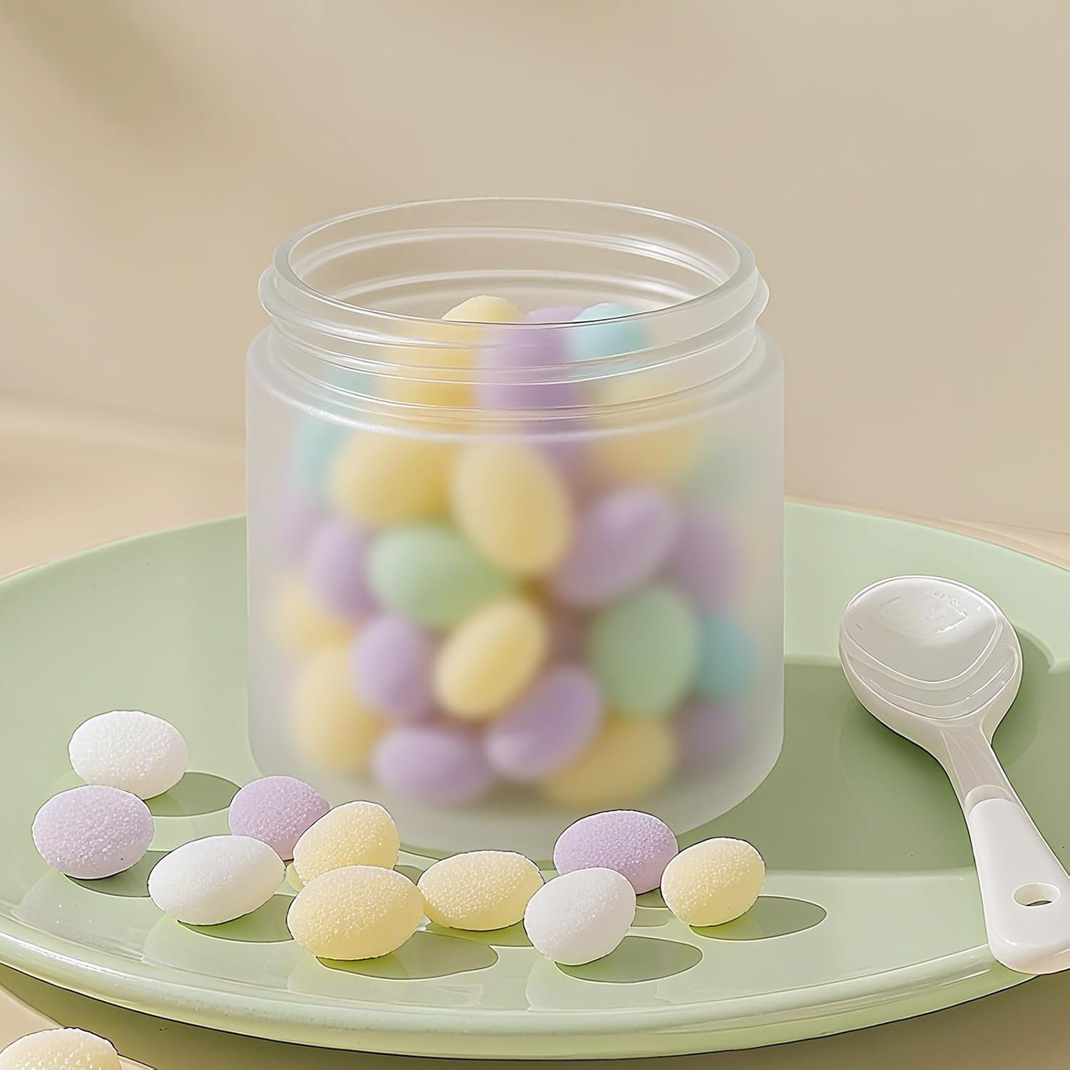 Hoa Kinh 4oz Glass Jars with Lids, 12 Pack Frosted Empty Small Cosmetic jar