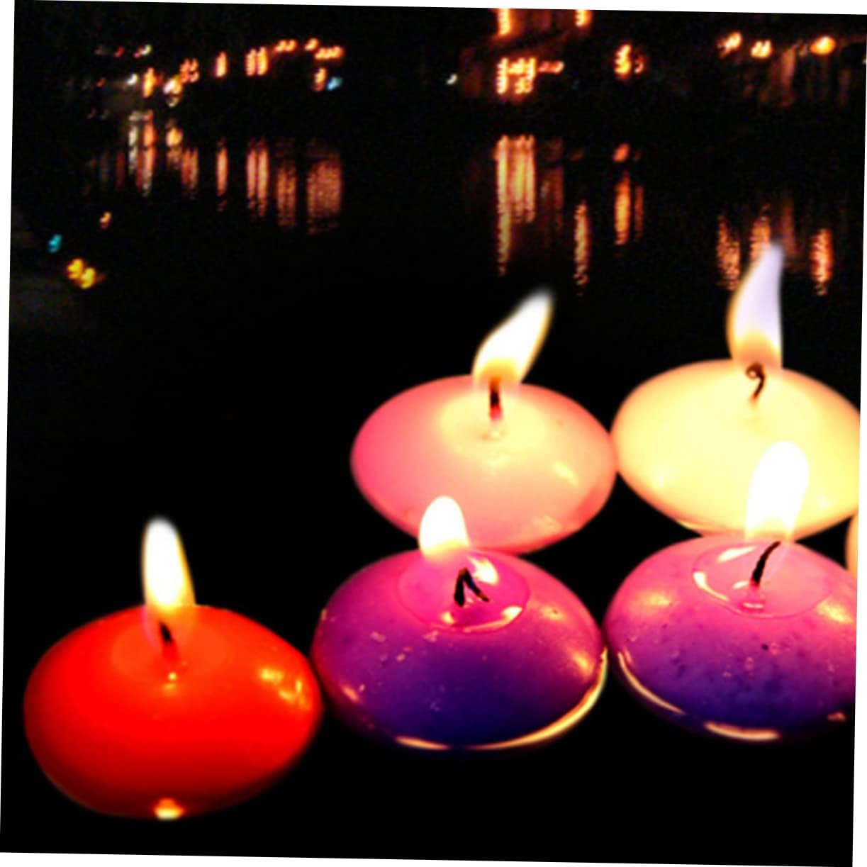 10pcs Floating Candles for Wedding Small Disc Decorative Candles Unscented for Events