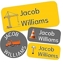 Name Labels - Personalized Cartoon Name Stickers for Daycare, School Supplies & More (160 Labels) - Waterproof & Sturdy Design for Kids' Gear (Traffic)
