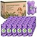 McNory Hundekotbeutel-36 Rollen (540 Tüten) 1 Spender, Kotbeutel Biologisch aus Maisstärkebiologisch,tropfsichere Hundetüten,Dog Poo Bags,Lila
