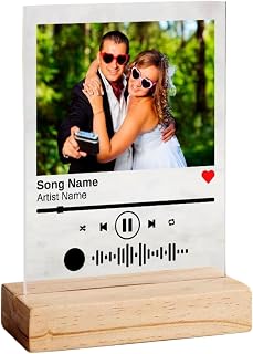 Custom Song Plaque - Personalized Acrylic Music Plaque - Gift for Girlfriend Glass Album Cover - Customized Music Sign for Long Distance Relationship