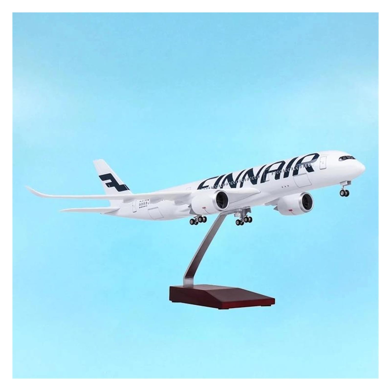 Odlewane zabawki samolotowe w skali 1:142 dla Airbusa A350 fiński model samolotu maszyna do odlewania ciśnieniowego dekoracja pamiątkowa zebrane modele samolotów do kolekcji (ze światłem)