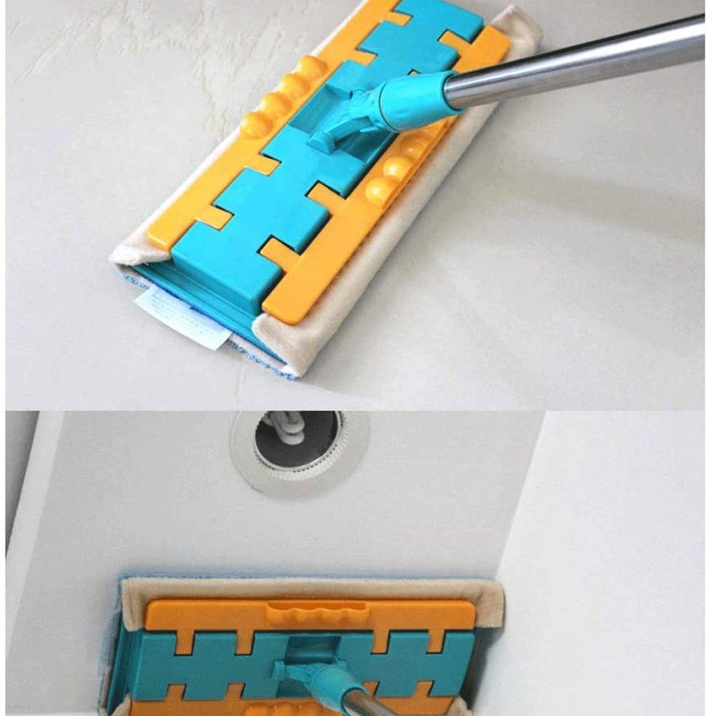 Limpieza del piso Trapeador de piso de microfibra para limpieza de madera dura Trapeador húmedo de polvo giratorio 360 con mango extendido de aluminio, paño de almohadillas de trapeador lavables