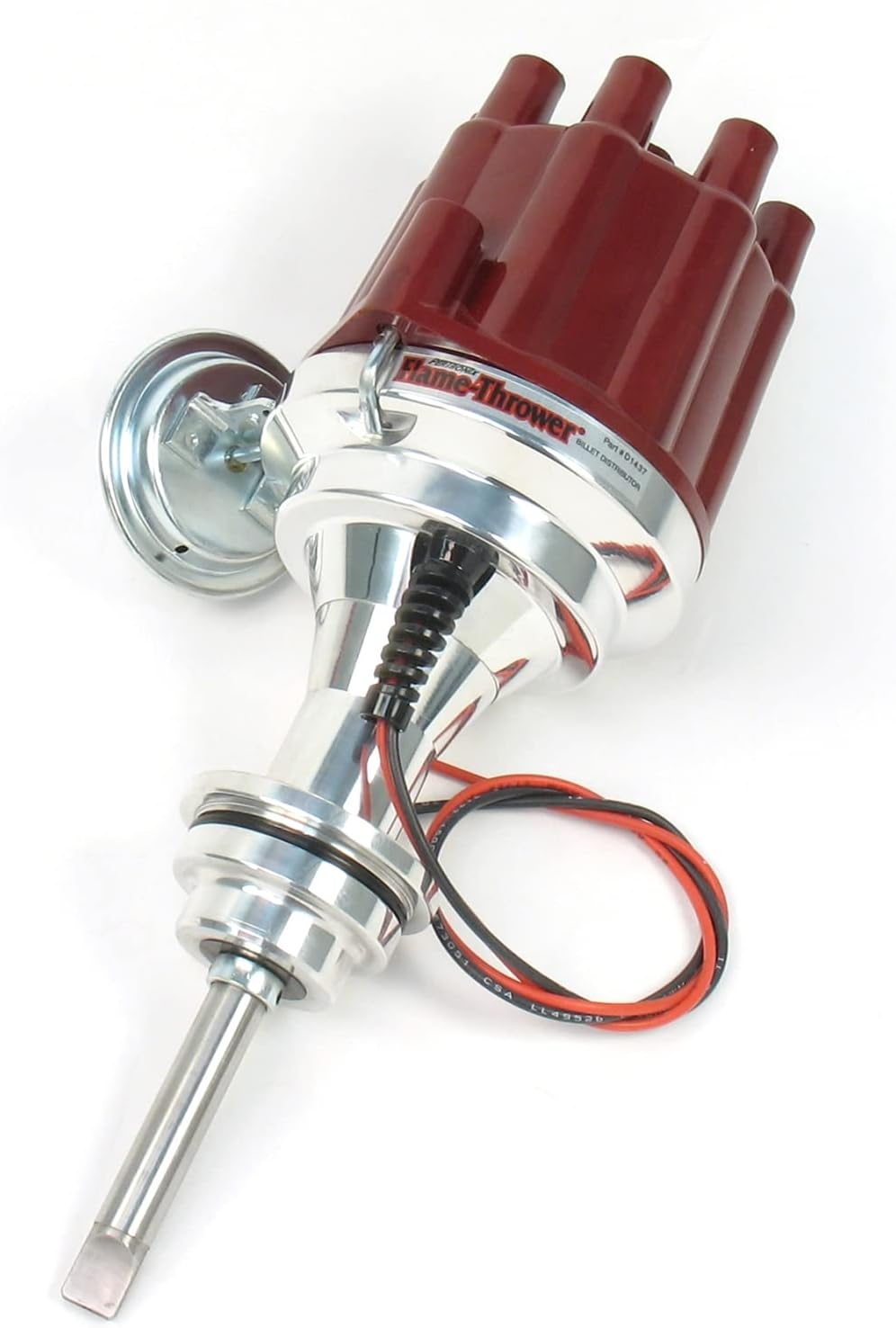 Pertronix D143701 Flame-Thrower Plug and Play Vacuum Advance Red Cap Billet Electronic Distributor with Ignitor II Technology for Chrysler/Dodge/Plymouth 426-440