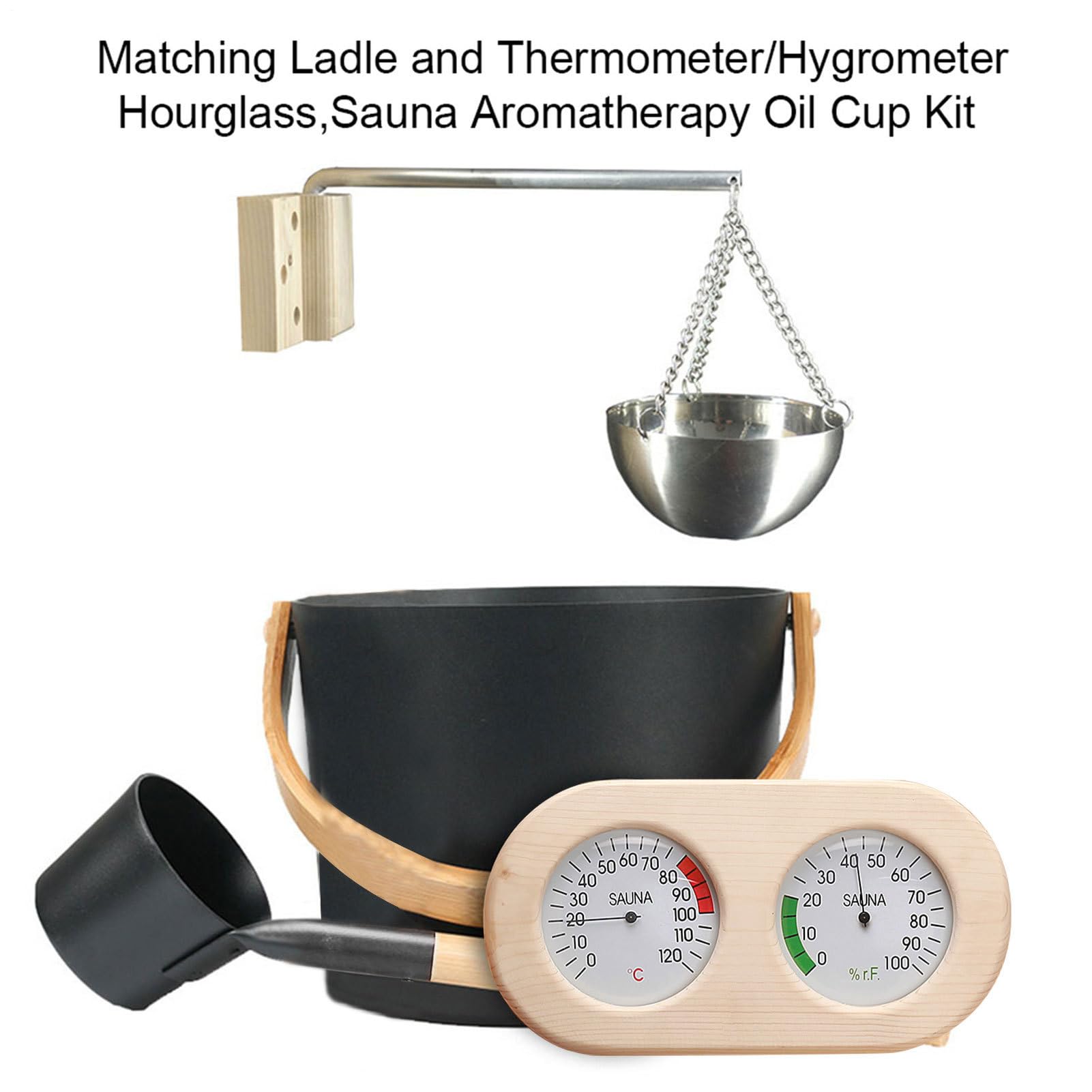 Forniture per bagno turco: pacchetto sauna terapeutica, kit relax salutare | collezione benessere essenziale per terapia del calore | Accessorio da bagno di lusso in legno Attrezzatura spa Comfort