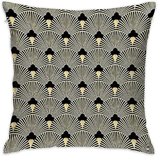 Sotyi-ltd Art Deco, Fan Pattern, Vintage,1920 Era Home Decorative Throw Pillow Case Cushion Cover for Gift Home Couch Bed Car 18" x18"