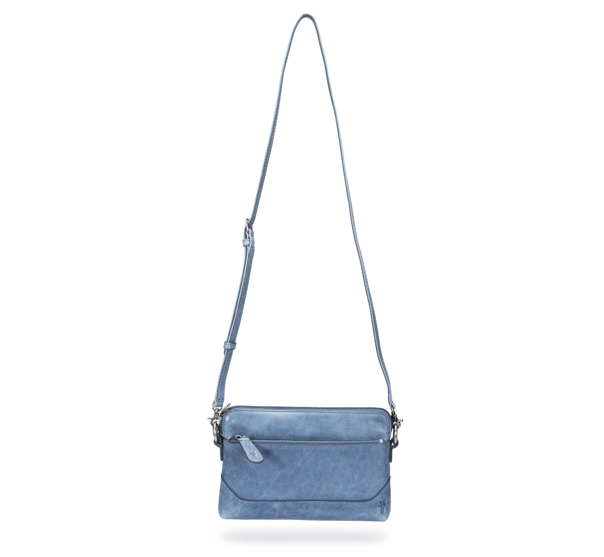 FRYE Women's Crossbody Wristlet, Washed Denim Leath, One Size