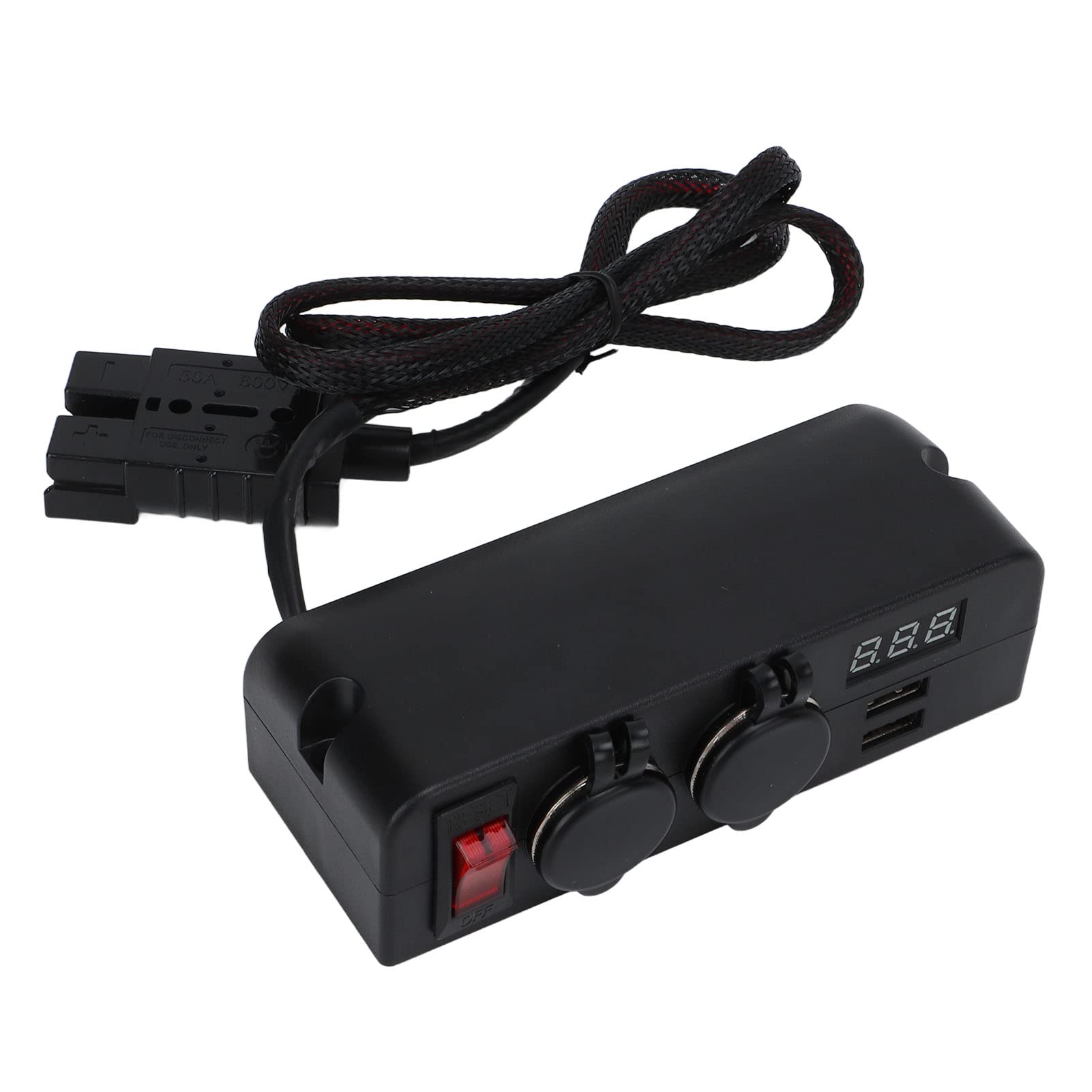 50A 600V Anderson do ładowarki samochodowej z woltomierzem cyfrowym, 2 portami USB i zasilaczem impulsowym do samochodów, pojazdów kempingowych i łodzi