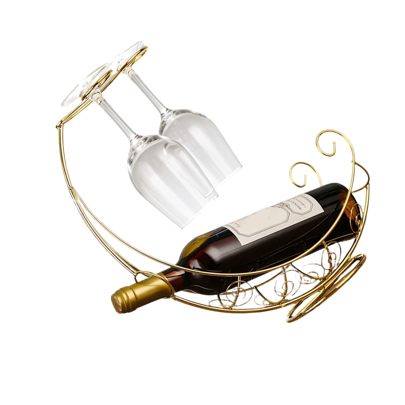 Nucelit Handcrafted Metal Pirate Ship Decoration Functional Wine Storage Rack Glass Bottle Holder Display Stand Sturdy Metal Wine Rack