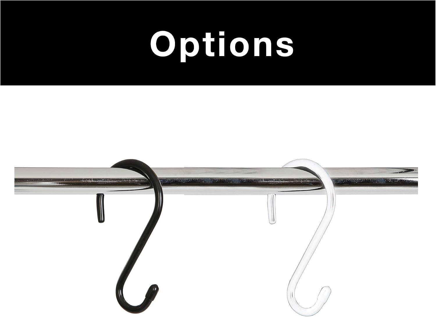 Smart Design Premium Large S-Hooks with Rubber Gripped Finish Set of 6 - Steel Metal Frame - Rust Resistant Finish - Hanging Kitchen, Closet, and Storage Items - Home - 3.125 x 5.75 Inch - Black