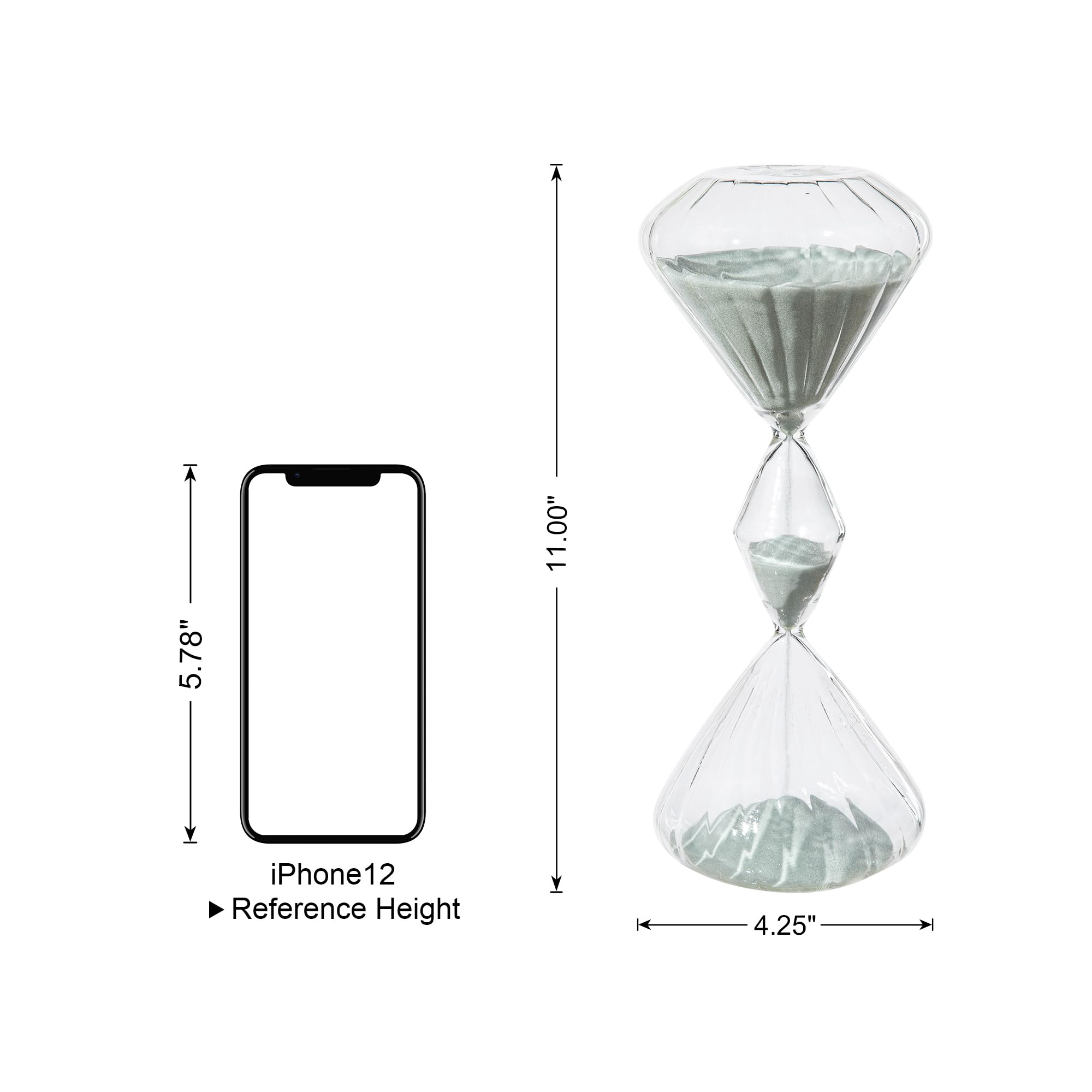 Temporizador de reloj de arena para decoración de mesa, juego de 2 temporizadores de arena de 60 minutos, herramienta de gestión de tiempo y productividad, vaso de arena de tres capas de 1 hora para