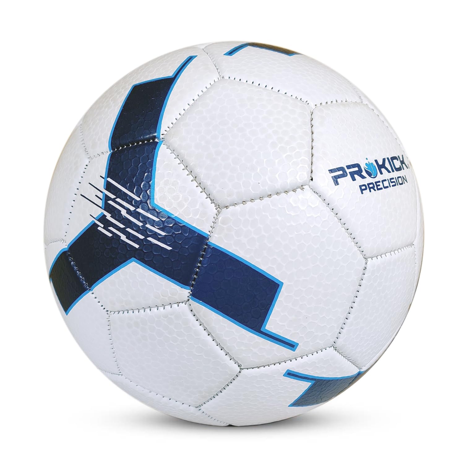Prokick Precision Machine Stitched 32 Panel Football, Size 3 (White/Blue)