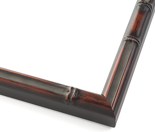 Miniatura 3 de Marco de bambú marrón de 23 x 33 pulgadas con acabado café oscuro y nogal, ancho del marco de fotos de madera maciza, ancho de 0.75 pulgadas,