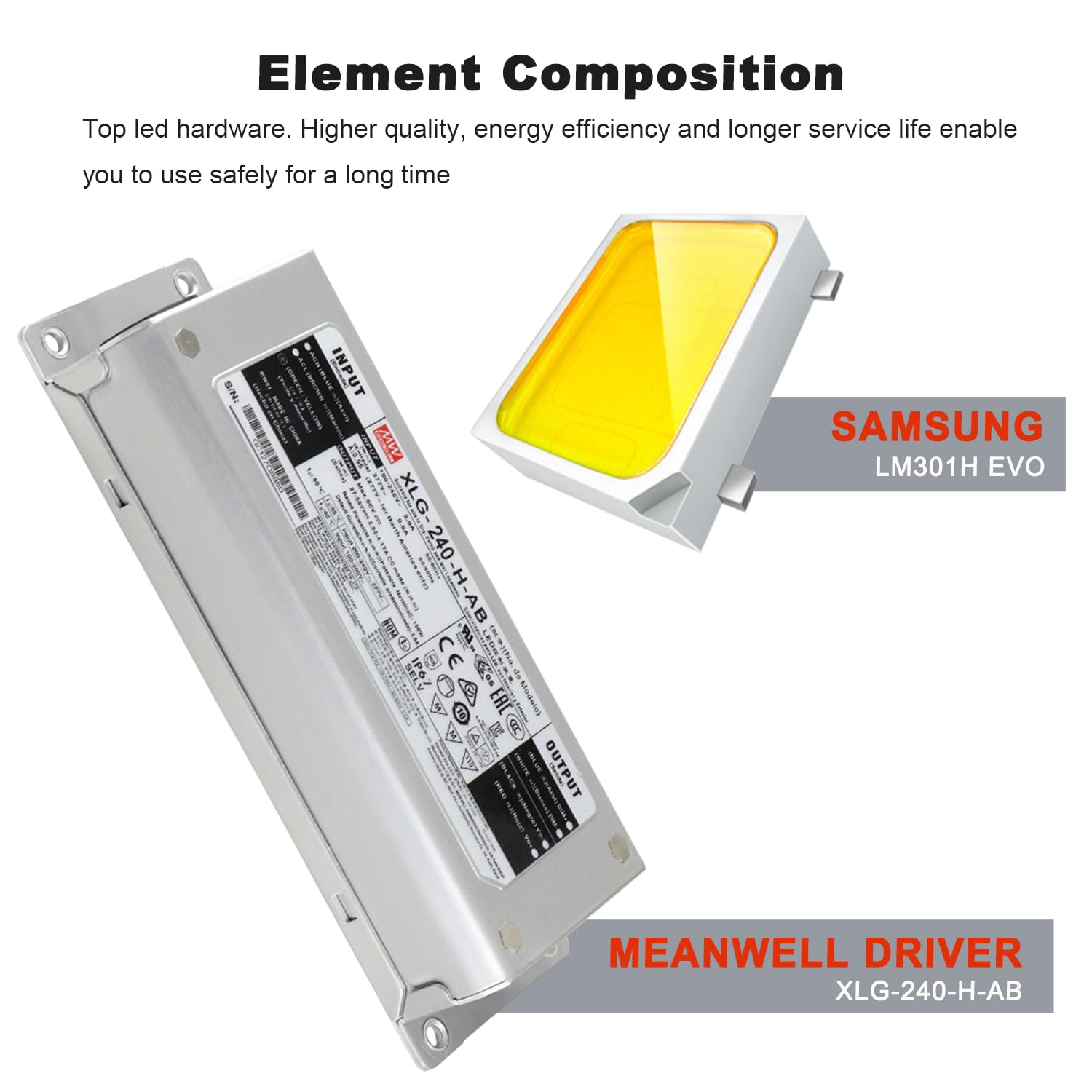 Barra de luz de cultivo de 240 watts com LM301H EVO 3000K 5000K UV
