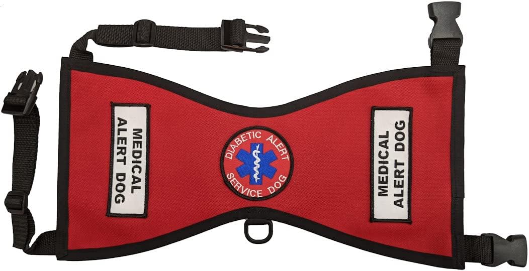 Diabetic Alert Service Dog Vest Deluxe (Red, Toy 10-18 lbs.)
