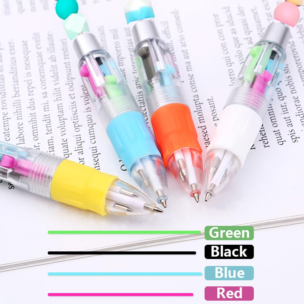 Mabor Lot De 15 Stylos Perles Multicolores - Stylos à Bille Encre Noire - Fournitures Scolaires Et Bureau