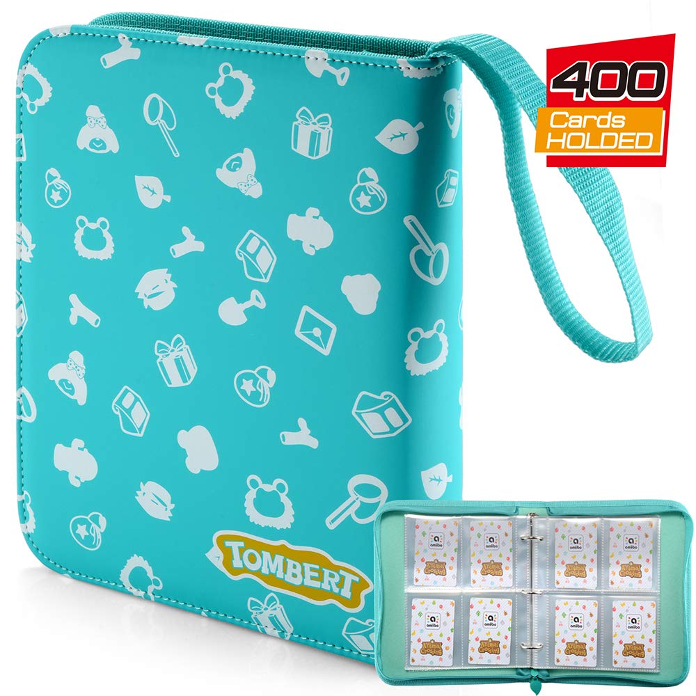 tombert TCG Binder Compatible with Original Animal Crossing Amiibo Cards, NFC Tag Game Cards, Pokemon Trading Cards, 400 Cards Capacity Sleeves Card Carrying Case