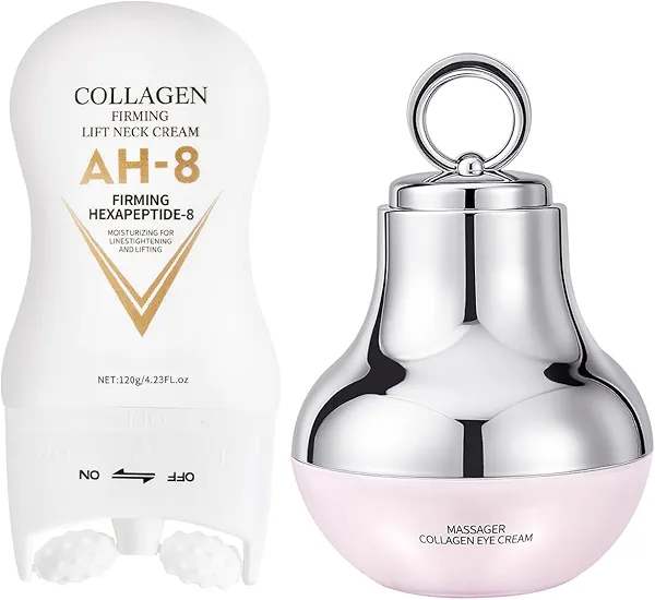 Ah-8 Firming Neck Cream and Massage Eye Cream, Neck Cream for Tightening and Firming, Eye Cream for Reduce Fine Lines and Diminish Dark Circles, Deep Moisturizing Skincare Day and Night Use