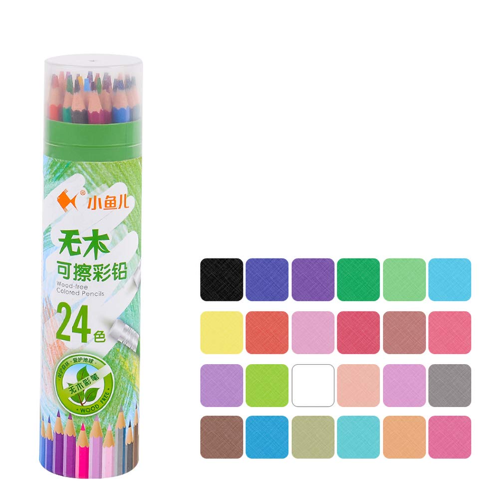 YYMIYUHand drawn drawings of 24 sticks oil colored pencils in barrel