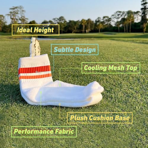 DEL CAMPO Performance Golf Socks – Premium Quarter-Height Socks with Bold Stripes, Cushioned & Breathable (Stripe 3-Pack)3