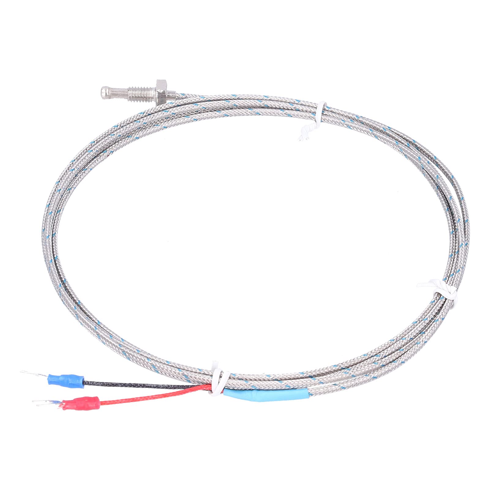 Hilitand Thermocouple Sensor, K Type Thermocouple, Stainless Steel Thermocouple Sensor,M8 Thread Screw Red Black Wire K Type Screw, Temperature Controllers 4