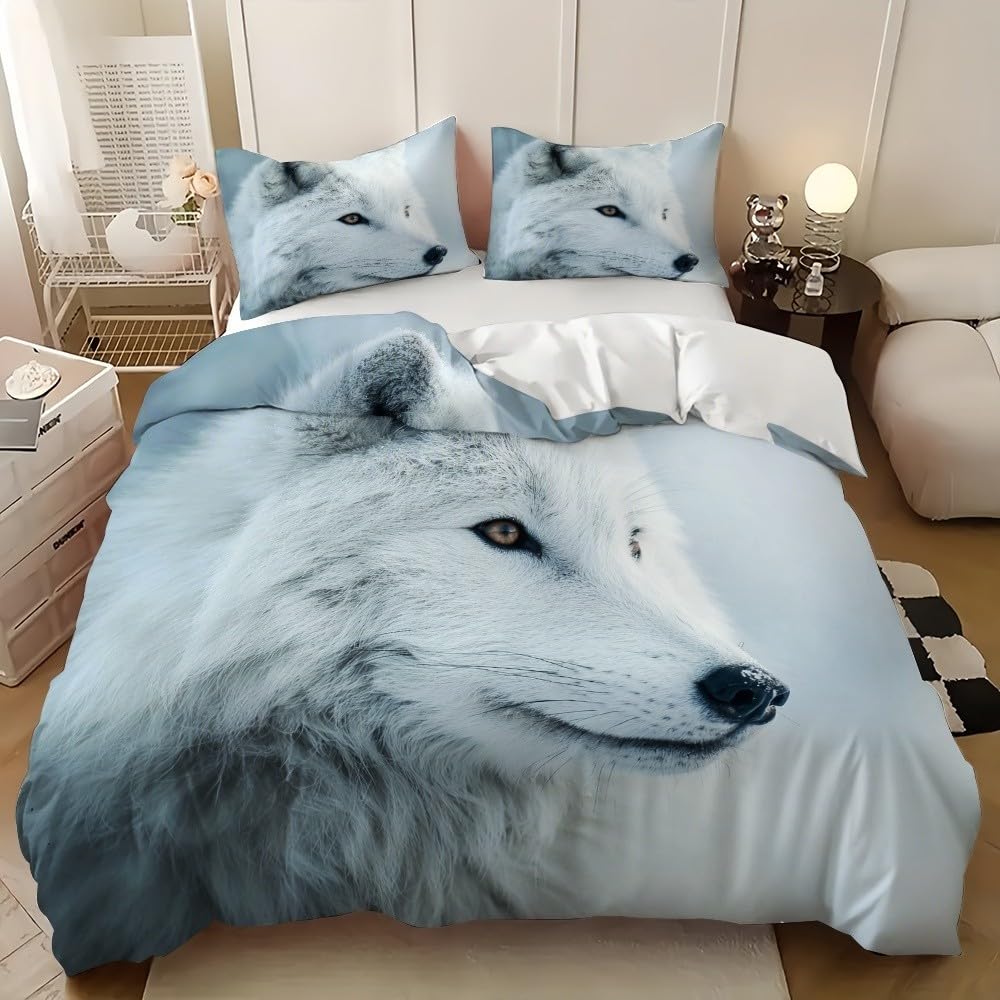Housse de couette loup anti-allergie 240x220 cm résolvant les nuits agitées