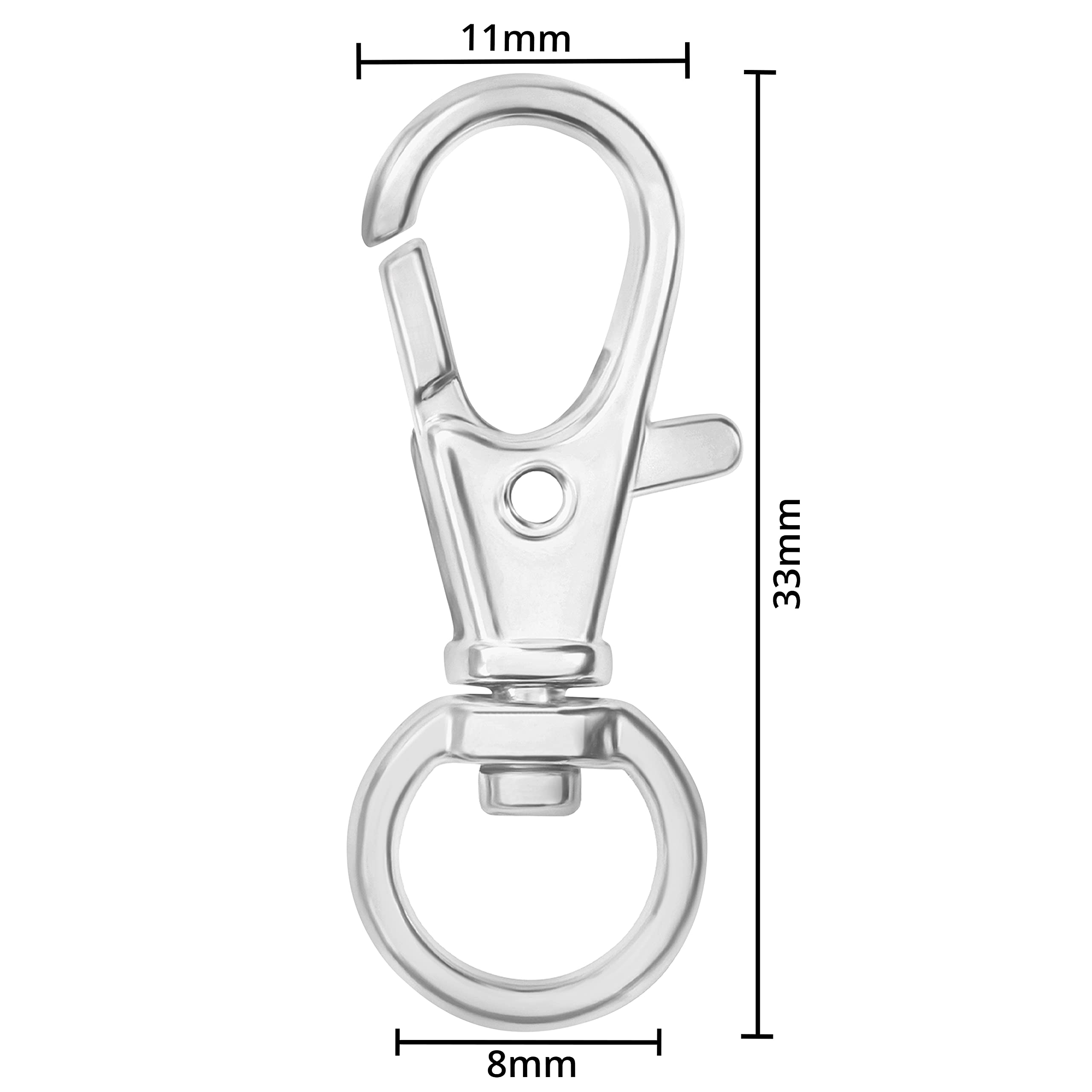 50 Pezzi Moschettoni Girevoli Per Portachiavi - Oro, Per Borse, Gioielli Fai Da Te, Chiavi, Artigianato