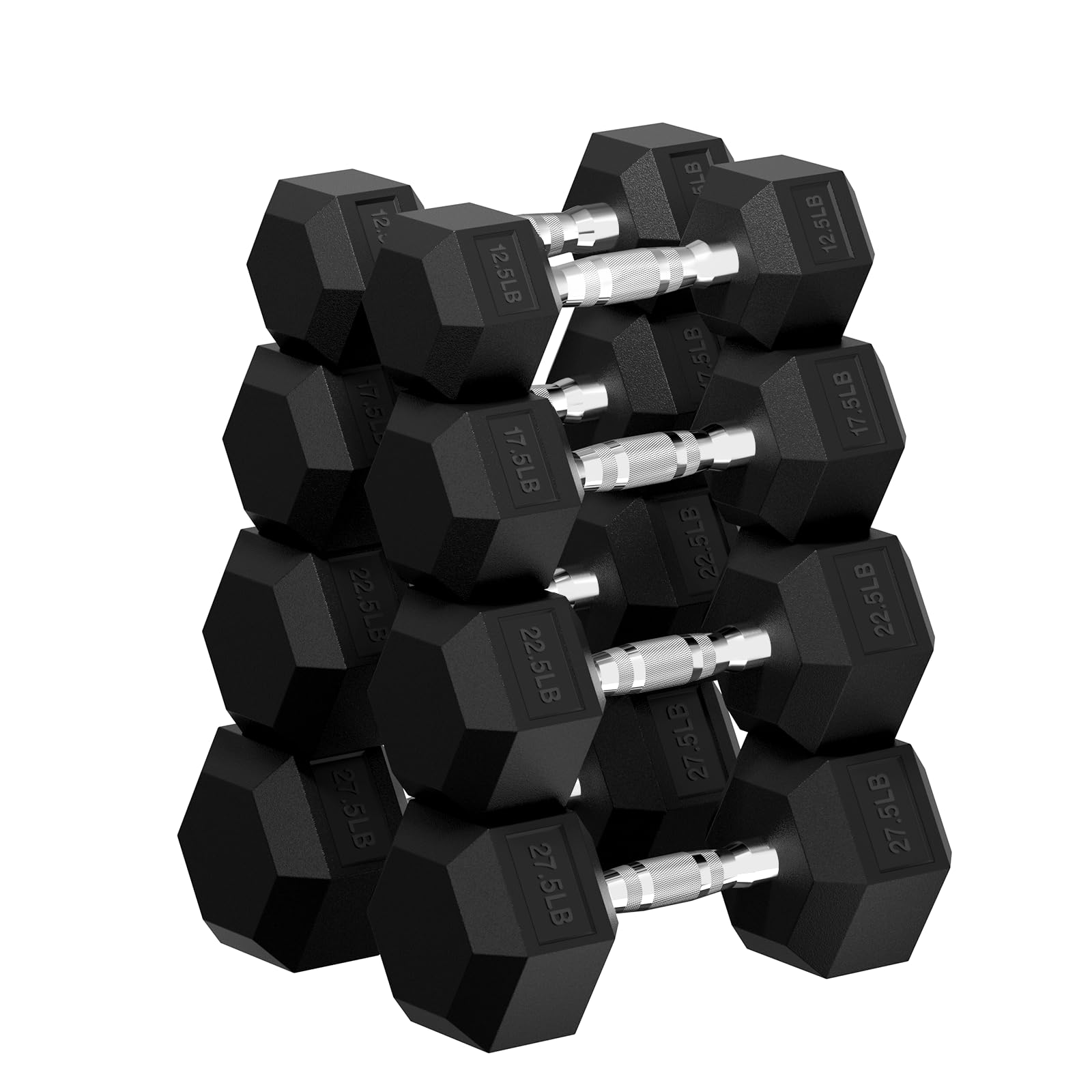 Hex Dumbbell 45-480 lb Set Rubber Encased Exercise Fitness Dumbbells for Home Gym Hand Weights for Strength Training