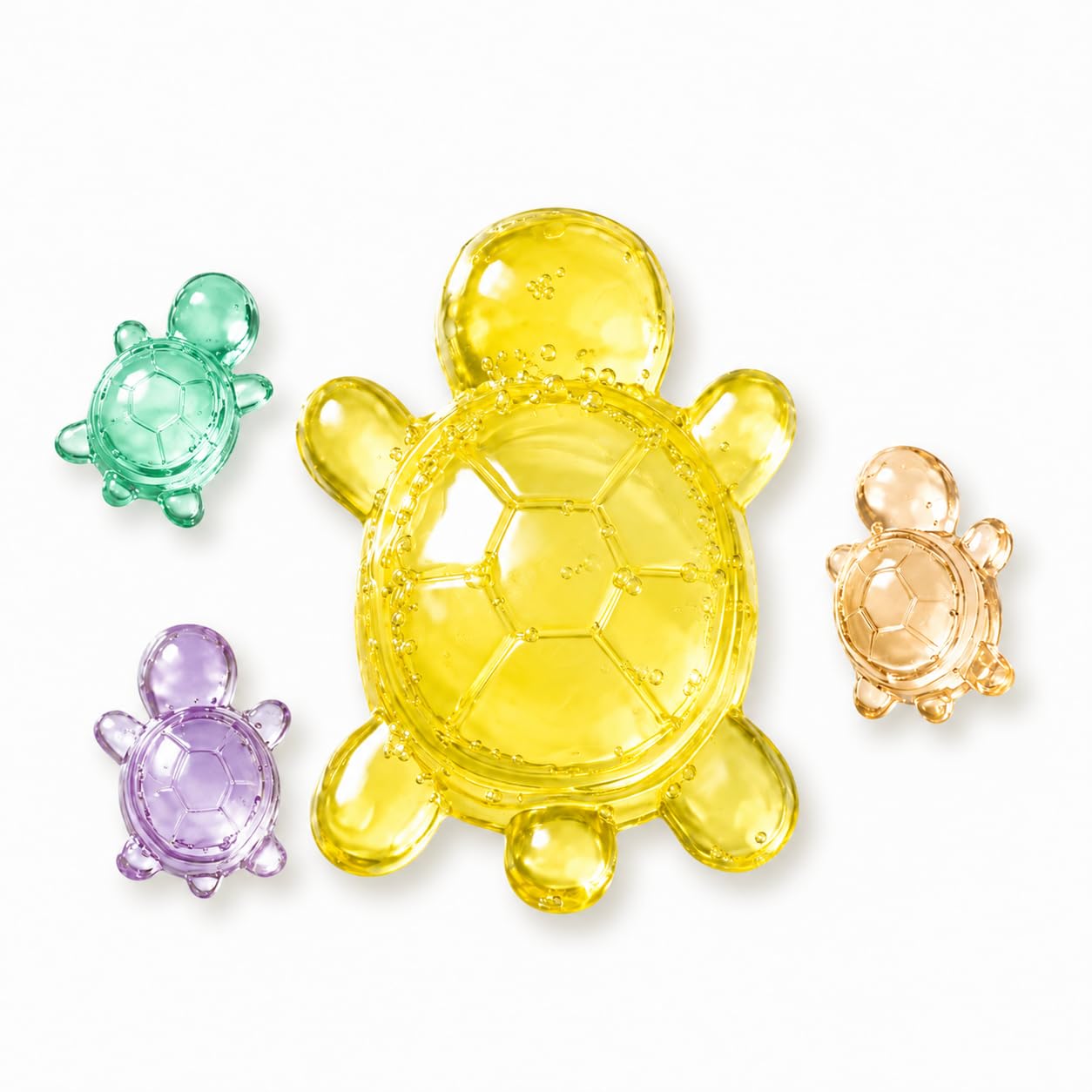 Taba Squishy Turtle Family Kawaii Slow Rising Fidget Stress Relief Sensory Toys YouthAdult 1Parent3BabyTurtles AnxietyRelief Squeeze NonToxic PartyFavors PortableCalmingGift (Yellow)