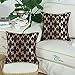 CaliTime Pack of 2 Throw Pillow Covers Cases for Couch Sofa Home Decoration Modern Quatrefoil Geometric Trellis Chain 18 X 18 Inches Aubergin Gold