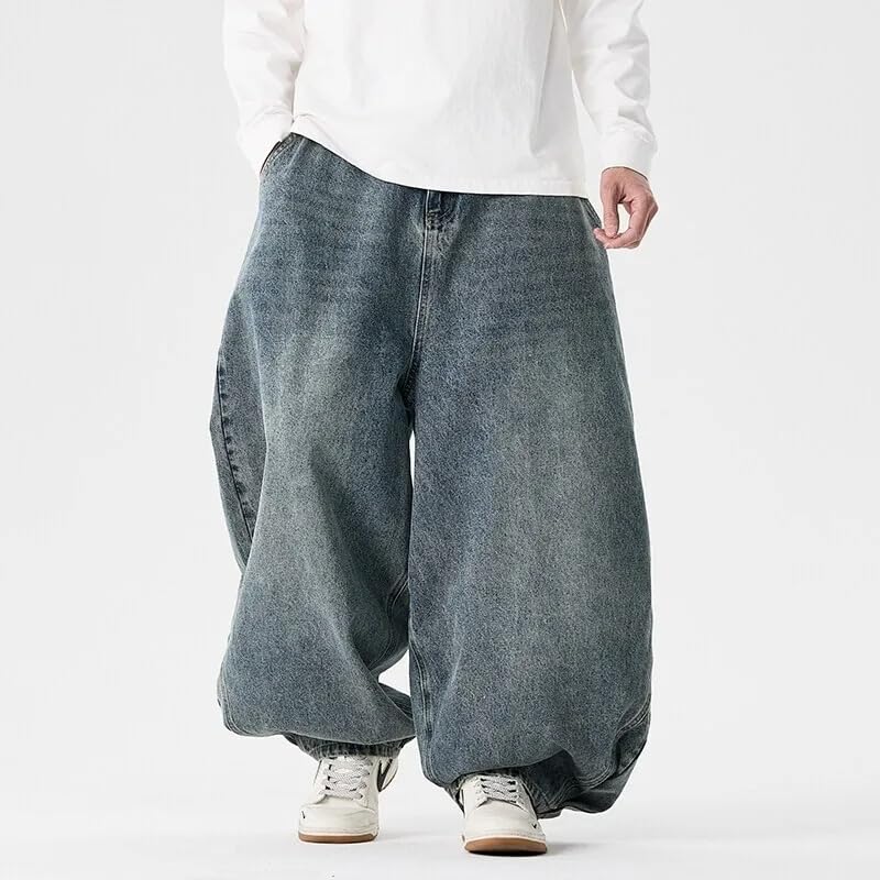 Men Wide Leg Denim Pants Harajuku Baggy Jeans Male Casual Oversized Jean Trousers2