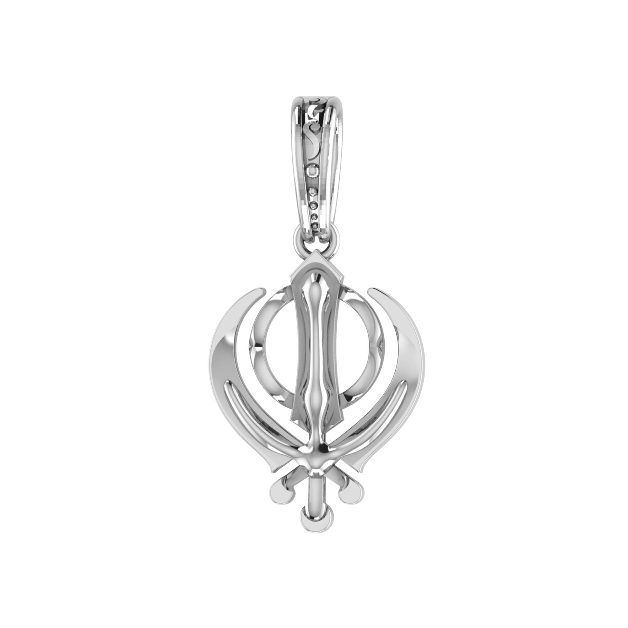 akshat sapphire Sterling Silver (92.5% purity) Baba Guru Nanak/Sikh Khanda Symbol (30MM) Pendant for Men and Women Pure Silver spiritual Punjabi Sikh Sardar Locket for Good Luck, Health & Wealth-picture-24
