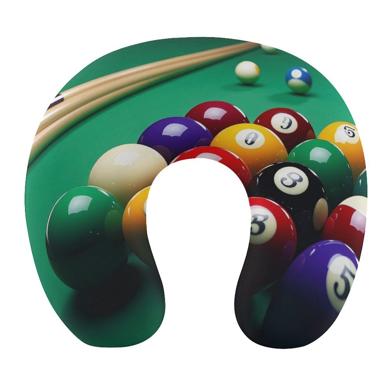 FekiLoot Billiards Travel Pillow U Shaped Neck Pillow Comfortable Memory Foam Pillow Portable Soft Headrest Lightweight Neck and Head Support for Planes Trains Self-Driving Cars