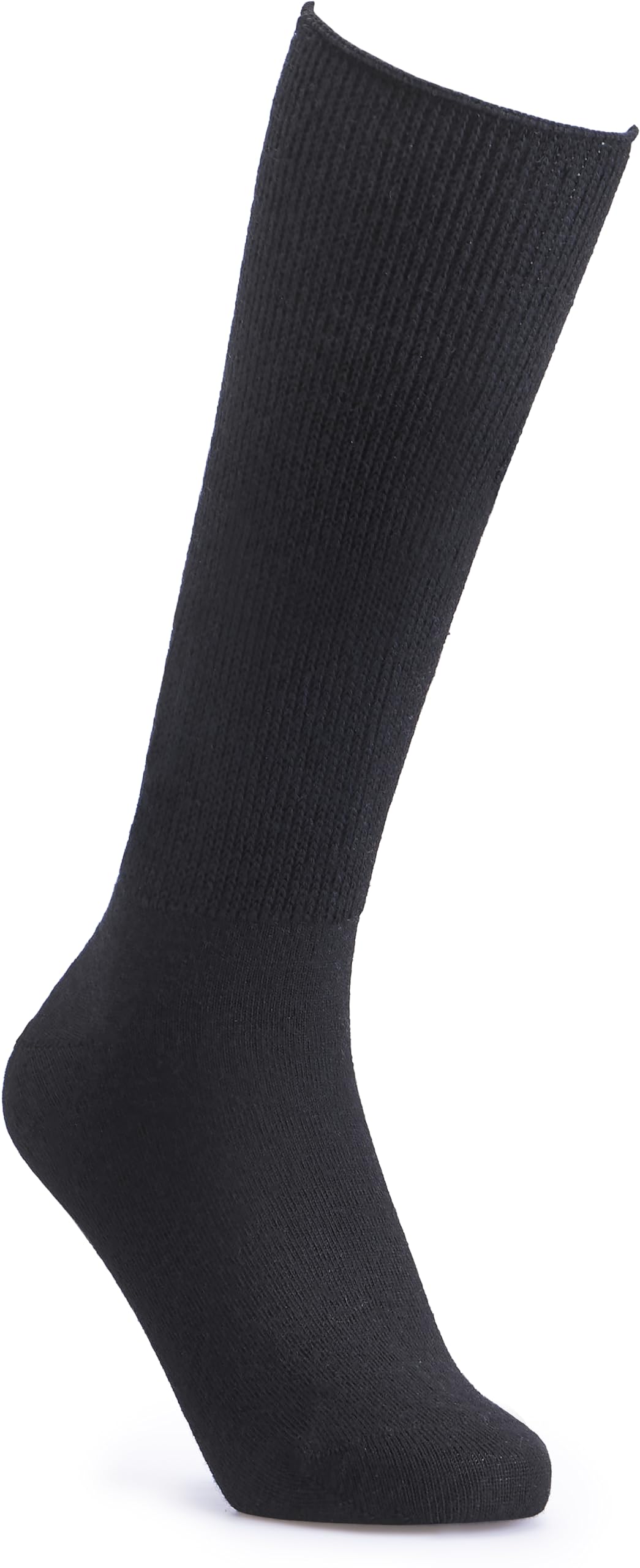 Cosyfeet Unisex Black Wool‑Rich Fuller Fitting Knee High Socks - L