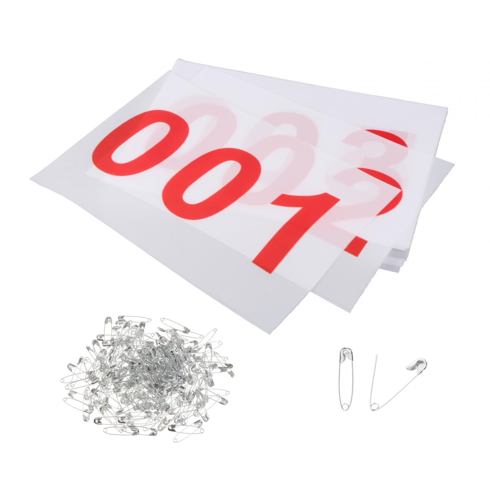 Baoblaze 100 Piezas Dorsales para Correr, Números Reutilizables con Alfileres para Carreras