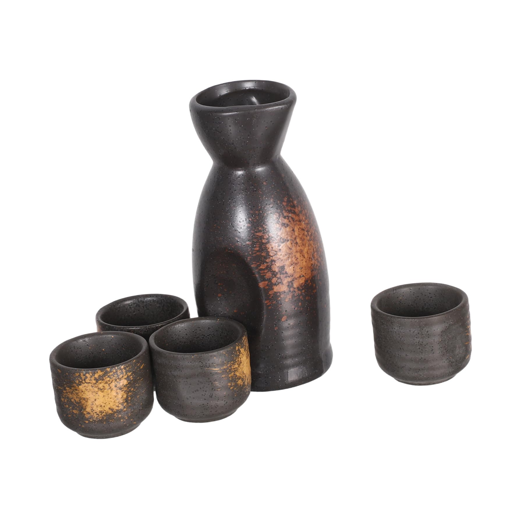 ULTECHNOVO Sakè Giapponese Bottiglia Tokkuri e Tazze Ochoko in Ceramica per Servire Sakè Caldo o Freddo per Uso Domestico Bar e Ristoranti