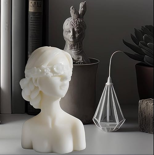 Miniatura 8 de Vela de cera de soja perfumada decorativa con estatua de busto, vela blanca estética para decoración del hogar, dormitorio, baño, boda