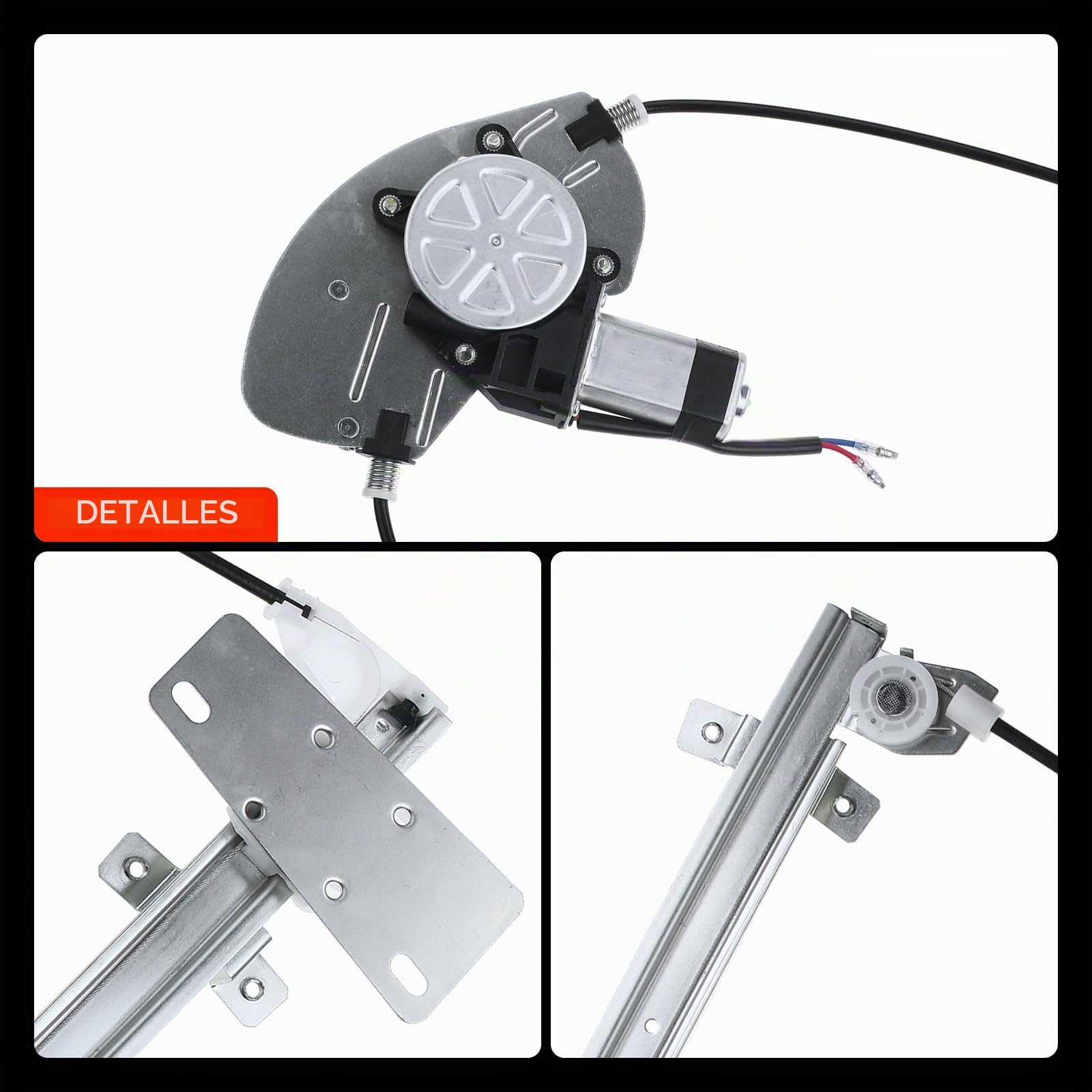 Frankberg Elevalunas Mecanismo elevalunas Eléctrico Con Motor 2 Polos Trasero derecho Sin placa 4/5-Puerta Compatible con Terrano II R20 Replace# 827002X400