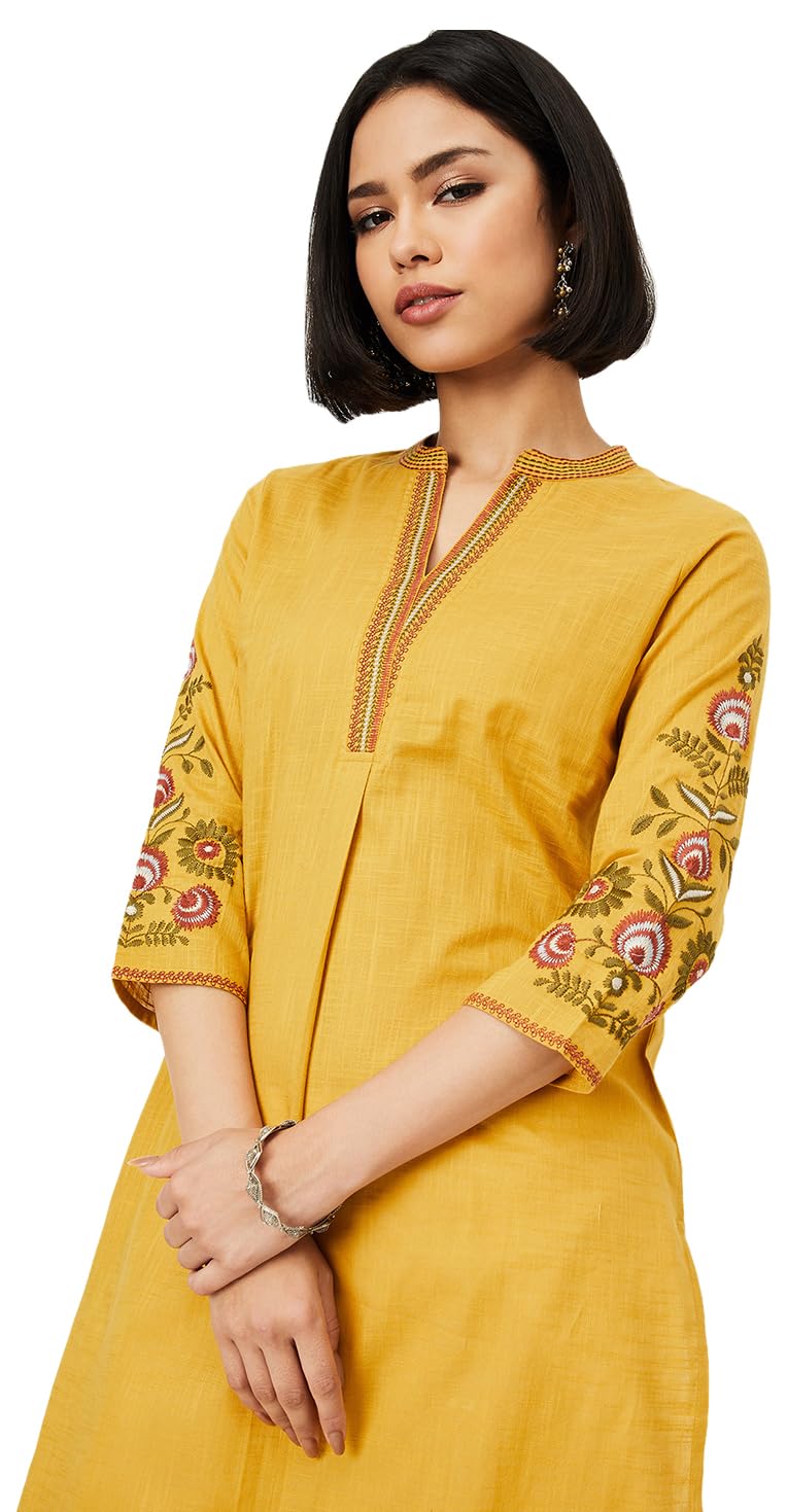 max Women's Cotton Blend Solid Regular Kurta-picture-34