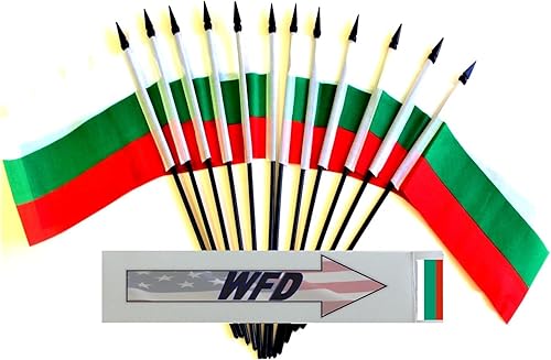 Miniatura 39 de Paquete de 12 banderas de escritorio de oficina en miniatura de poliéster internacional de 4 x 6 pulgadas, 1 docena de banderas pequeñas de 4 x 6