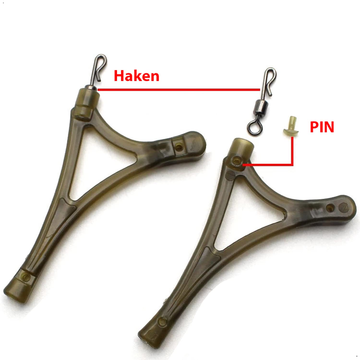 Juego antienredos, espaciadores, aparejos para pesca de carpas, anzuelos para carpas, mangas antienredos, sin enredos, material de primera calidad, 1 paquete (10 unidades)